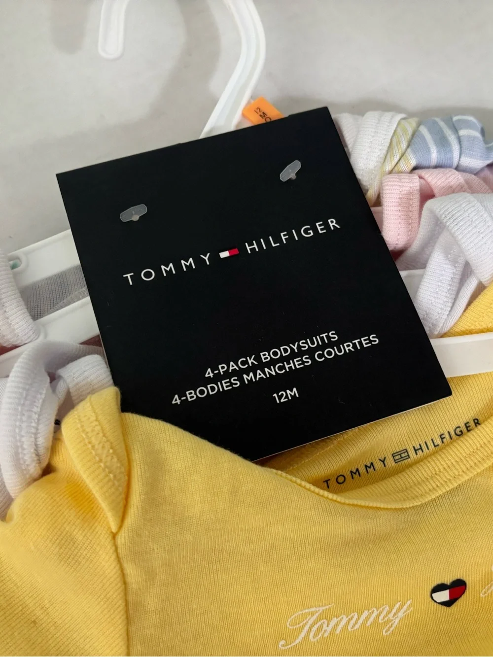 New! Tommy Hilfiger 4-pack infant girls bodysuits 12 months